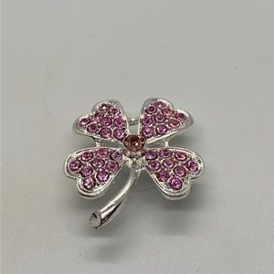 Pink and silver bling croc charm